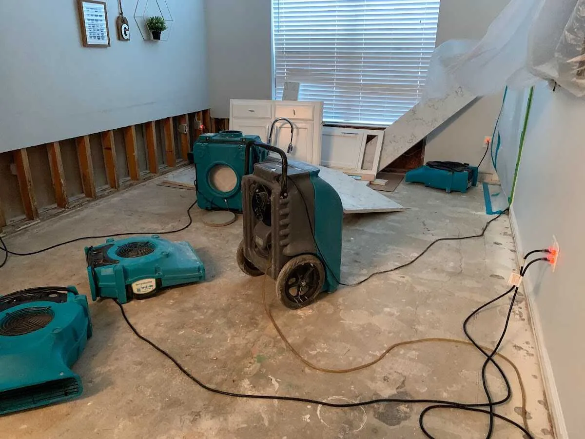 Dehumidifier in flood-cut room for Water Extraction & Removal in Attica